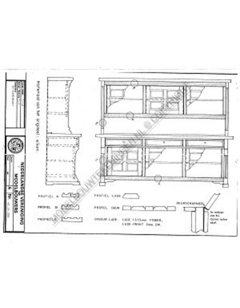MBT Eiken eetkamerkast - Bouwtekening Schaal 1 : 12 (40.34.006)