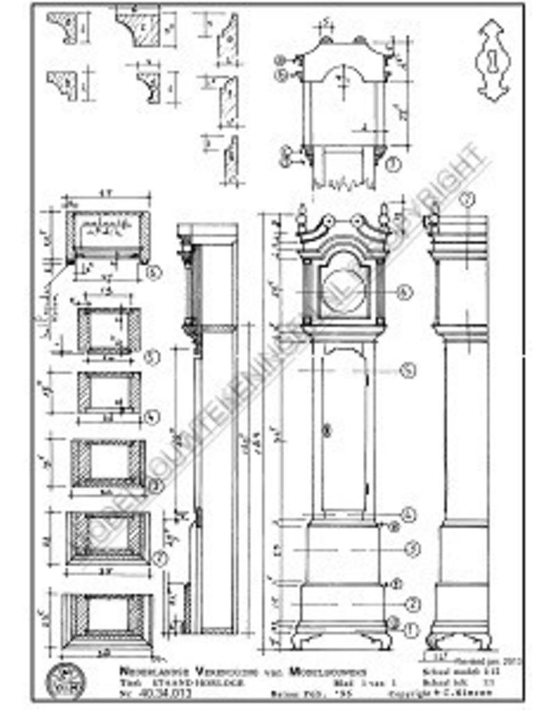 MBT Staand horloge - Bouwtekening Schaal 1 : 12 (40.34.013)