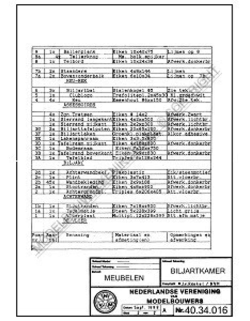 MBT Billardzimmer - Bauzeichnung Maßstab 1 : 12 (40.34.016)