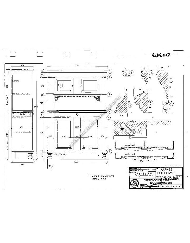 MBT Zaanse Buffetschrank - Bauzeichnung Maßstab 1 : 10 (40.34.017)