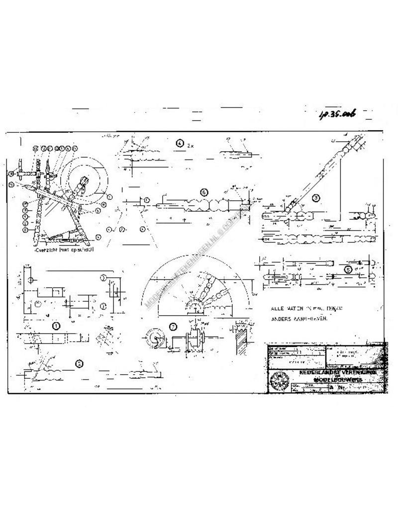 MBT Hindeloper spinnewiel - Bouwtekening Schaal 1 : 4 (40.35.006)