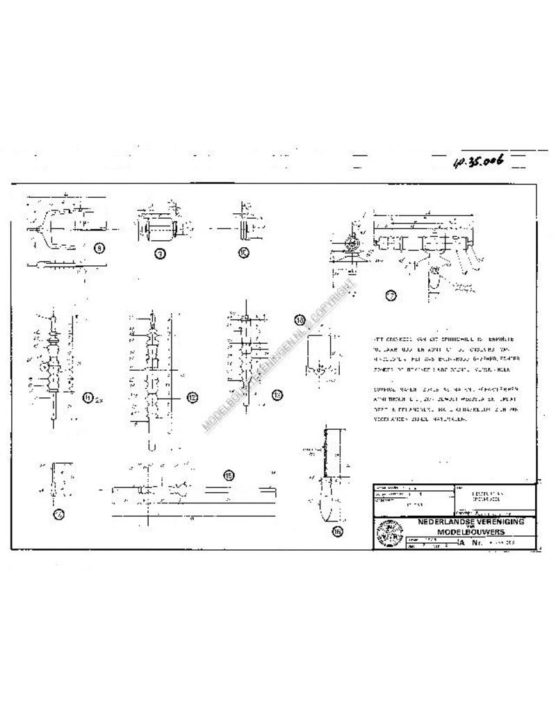 MBT Hindeloper spinnewiel - Bouwtekening Schaal 1 : 4 (40.35.006)