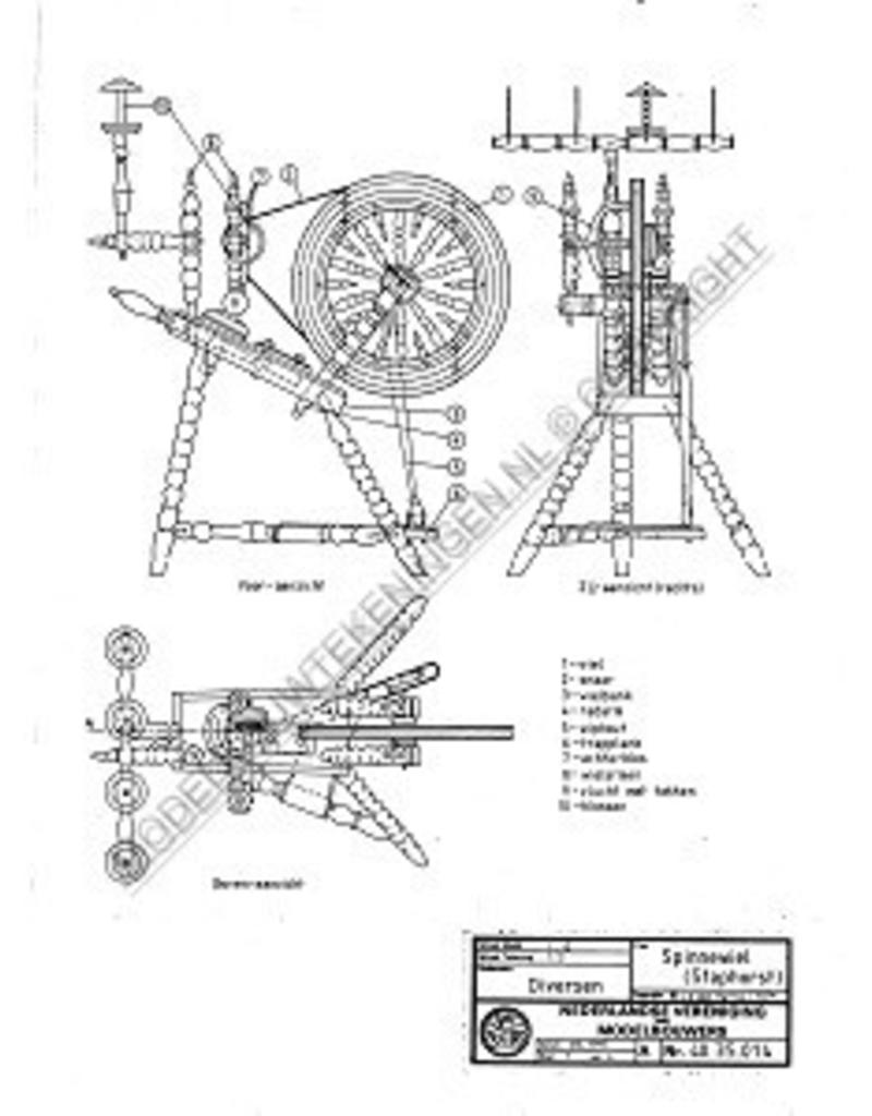 MBT Spinnewiel uit Staphorst - Bouwtekening Schaal 1 : 12 (40.35.014)