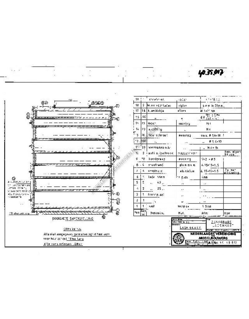 MBT Draagbare ladenkast - Bouwtekening Schaal 1 : 2 (40.35.017)