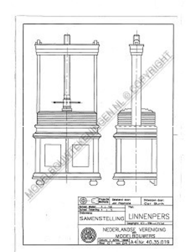 MBT Linnenpers - Bouwtekening Schaal 1 : 12 (40.35.019)