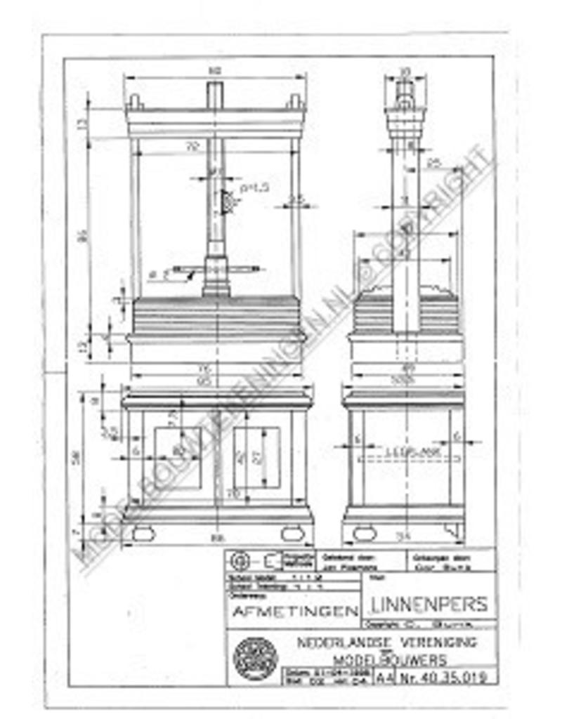 MBT Linnenpers - Bouwtekening Schaal 1 : 12 (40.35.019)