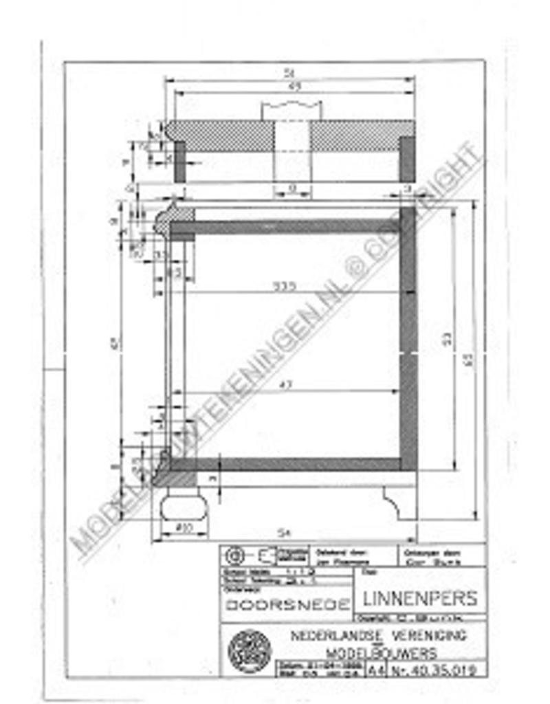 MBT Linnenpers - Bouwtekening Schaal 1 : 12 (40.35.019)