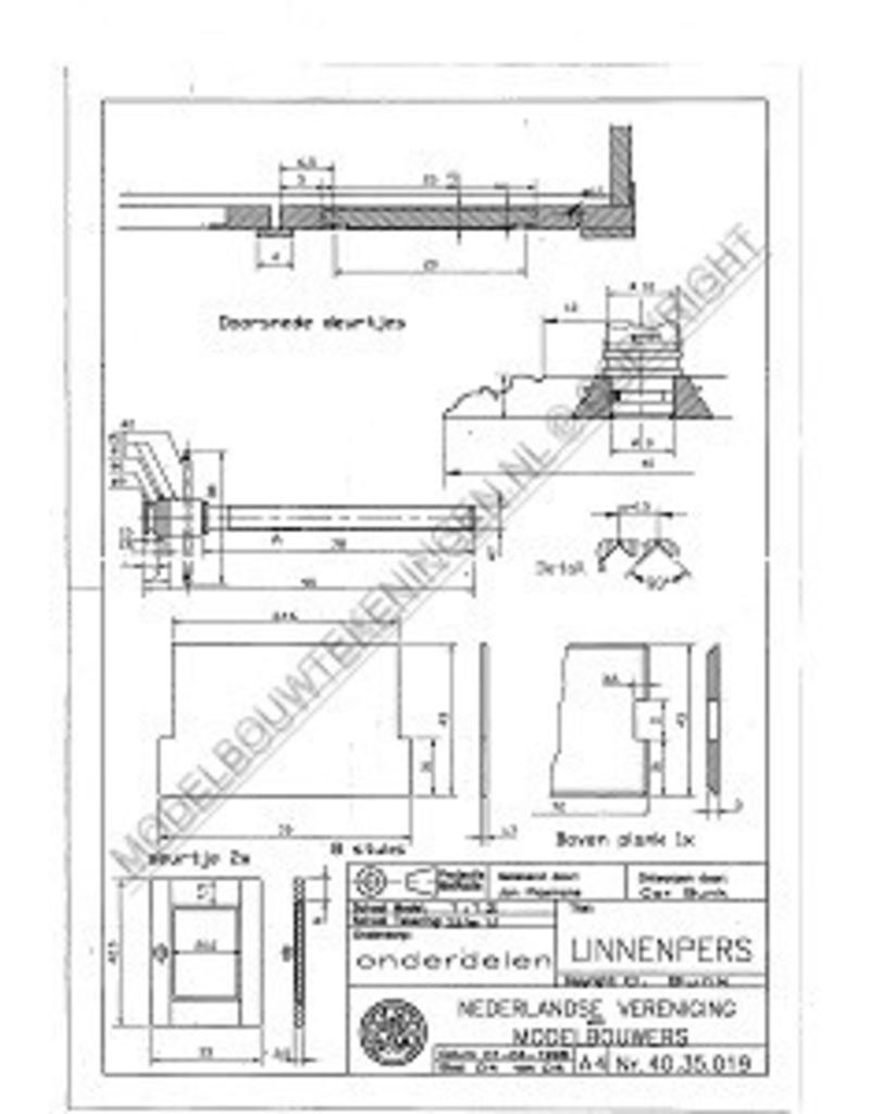 MBT Linnenpers - Bouwtekening Schaal 1 : 12 (40.35.019)