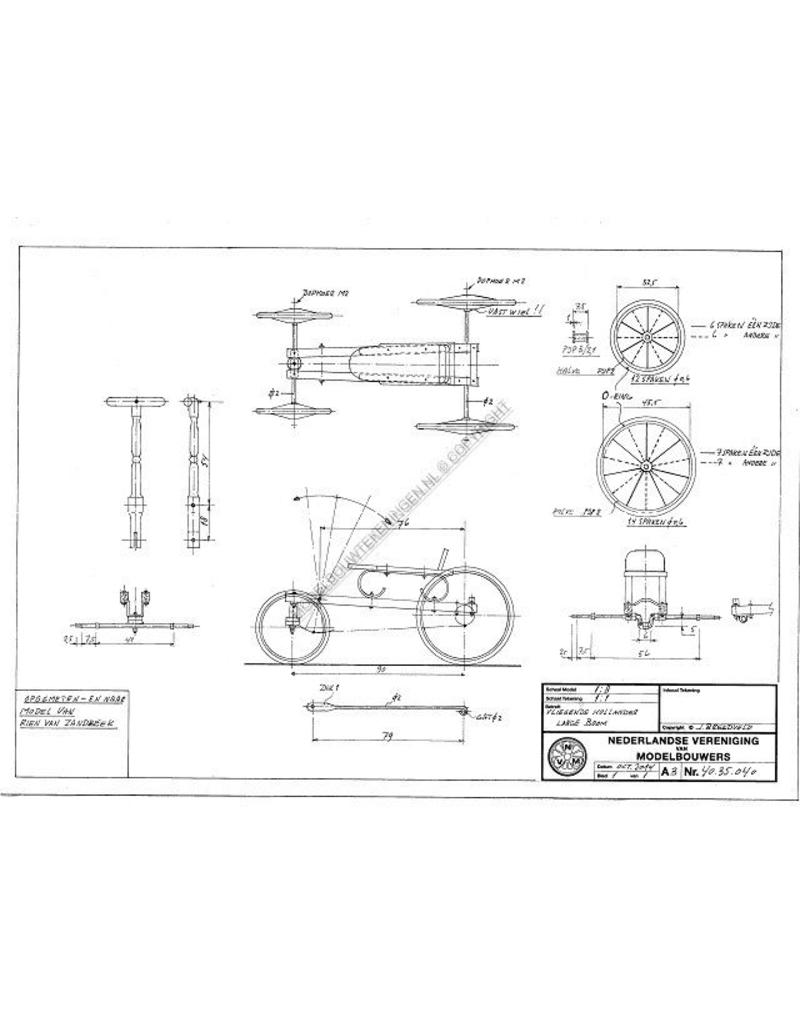 MBT Vliegende hollander uit museum te Langenboom - Bouwtekening Schaal 1 : N/A (40.35.040)