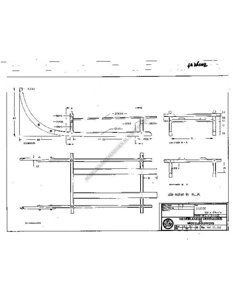MBT slee uit de Valle d?osta - Bouwtekening Schaal 1 : 8 (40.36.002)