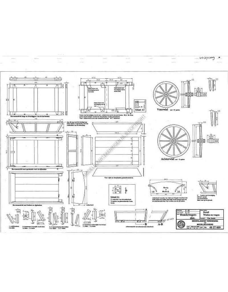 MBT Hundewagen/Schlitten - Bauzeichnung Maßstab 1 : 8 (40.37.009)