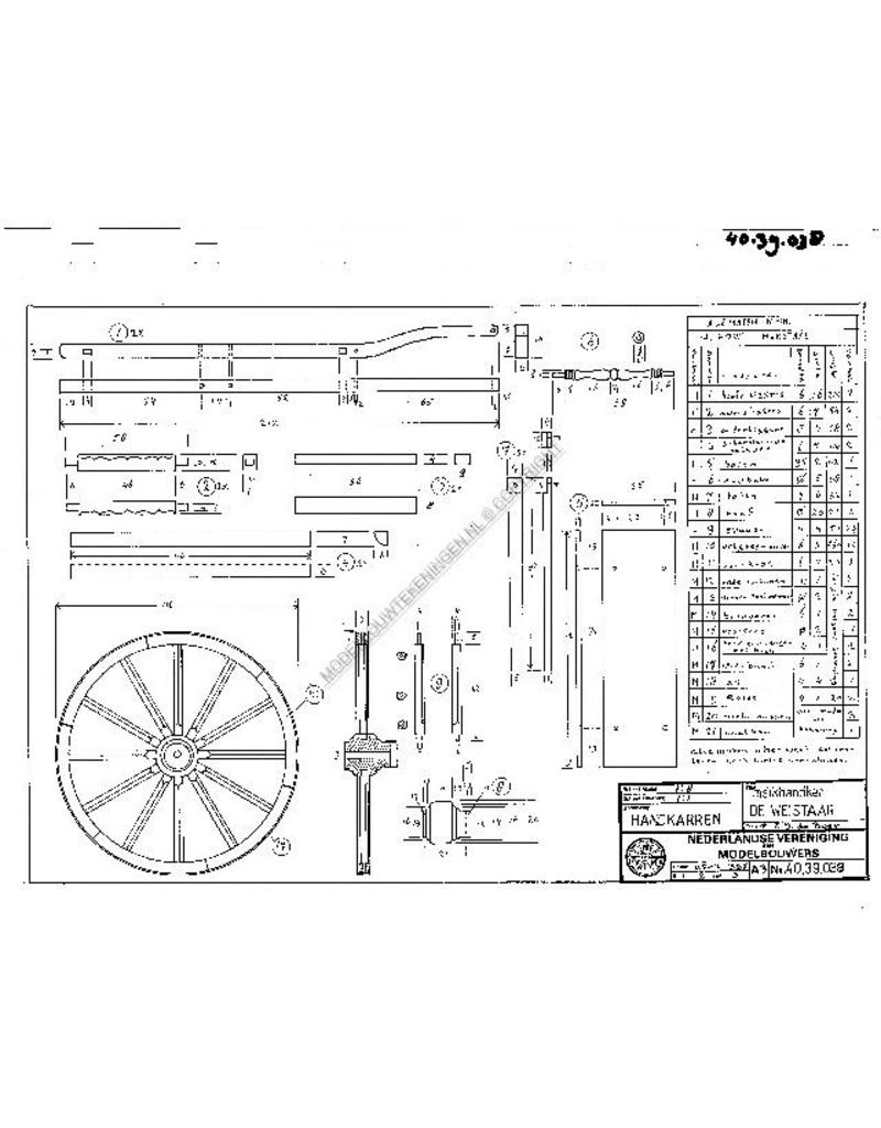 MBT Melkhandkar" De Weistaar" - Bouwtekening Schaal 1 : 8 (40.39.038)
