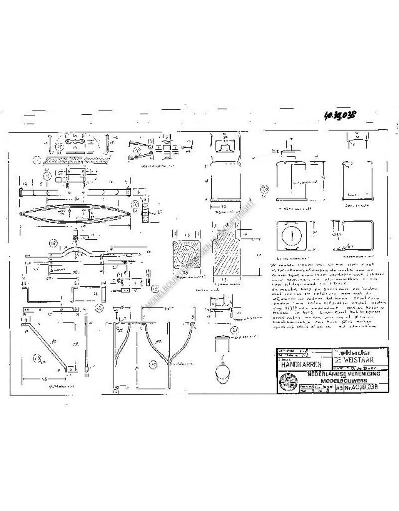 MBT Melkhandkar" De Weistaar" - Bouwtekening Schaal 1 : 8 (40.39.038)