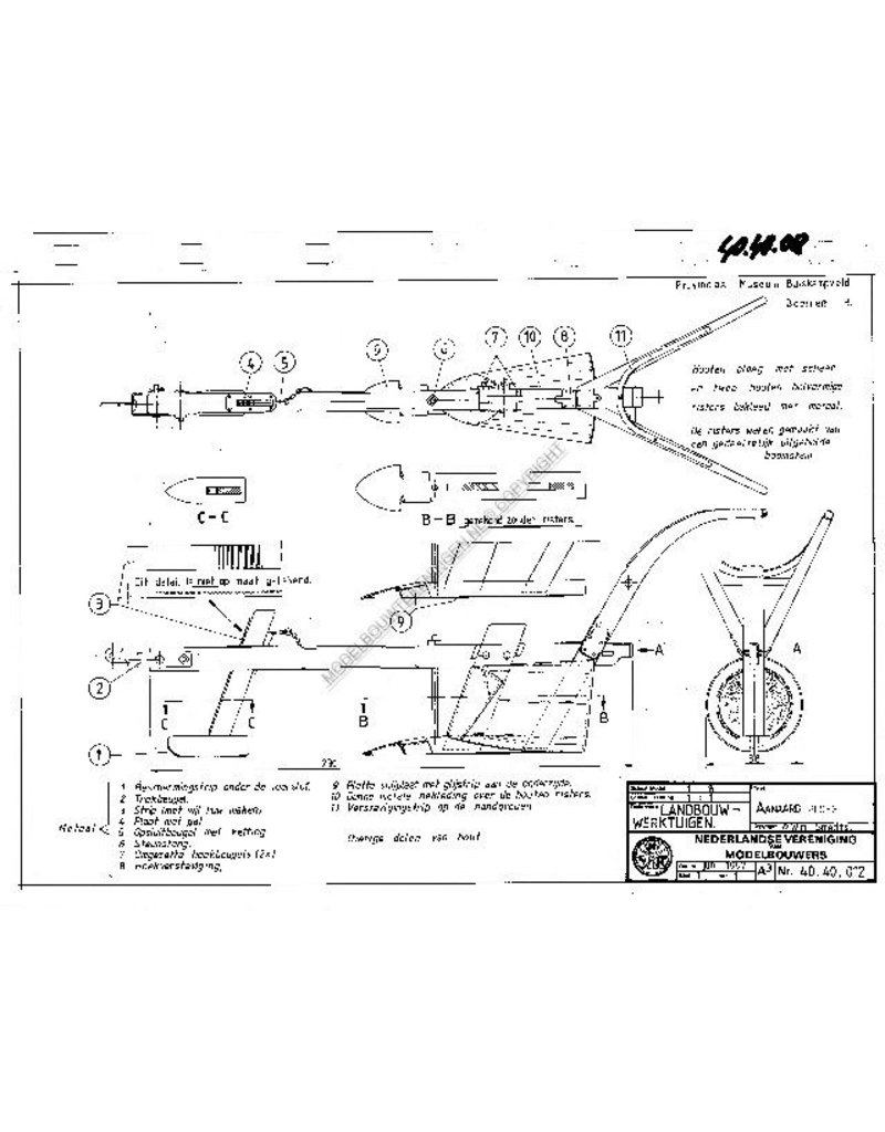 MBT Aanaard ploeg - Bouwtekening Schaal 1 : N/A (40.40.012)