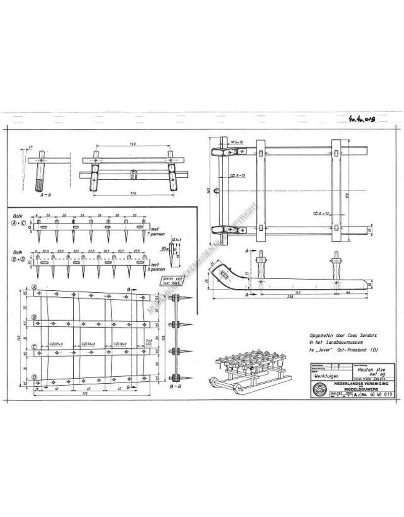 MBT 40.40.019 wooden sledge with harrow