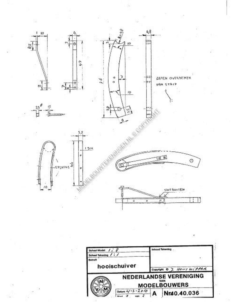 MBT Hooischuiver - Bouwtekening Schaal 1 : 8 (40.40.036)