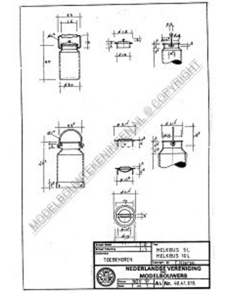 MBT Milchkanne, 5 und 10 Liter - Bauzeichnung Maßstab 1 : 8 (40.41.010)