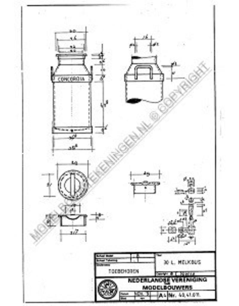 MBT Milchkanne 30 Liter - Bauzeichnung Maßstab 1 : 8 (40.41.011)