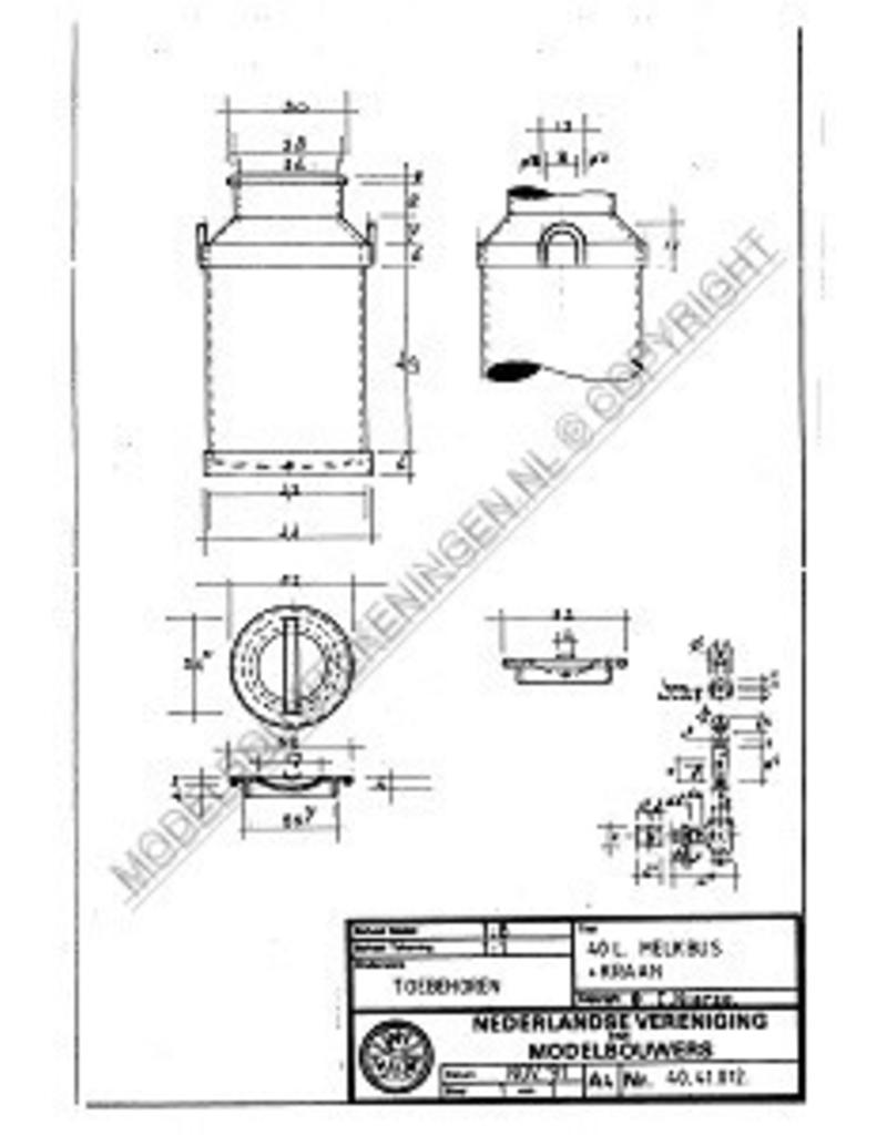 MBT Melkbus met kraan 40 liter - Bouwtekening Schaal 1 : 8 (40.41.012)