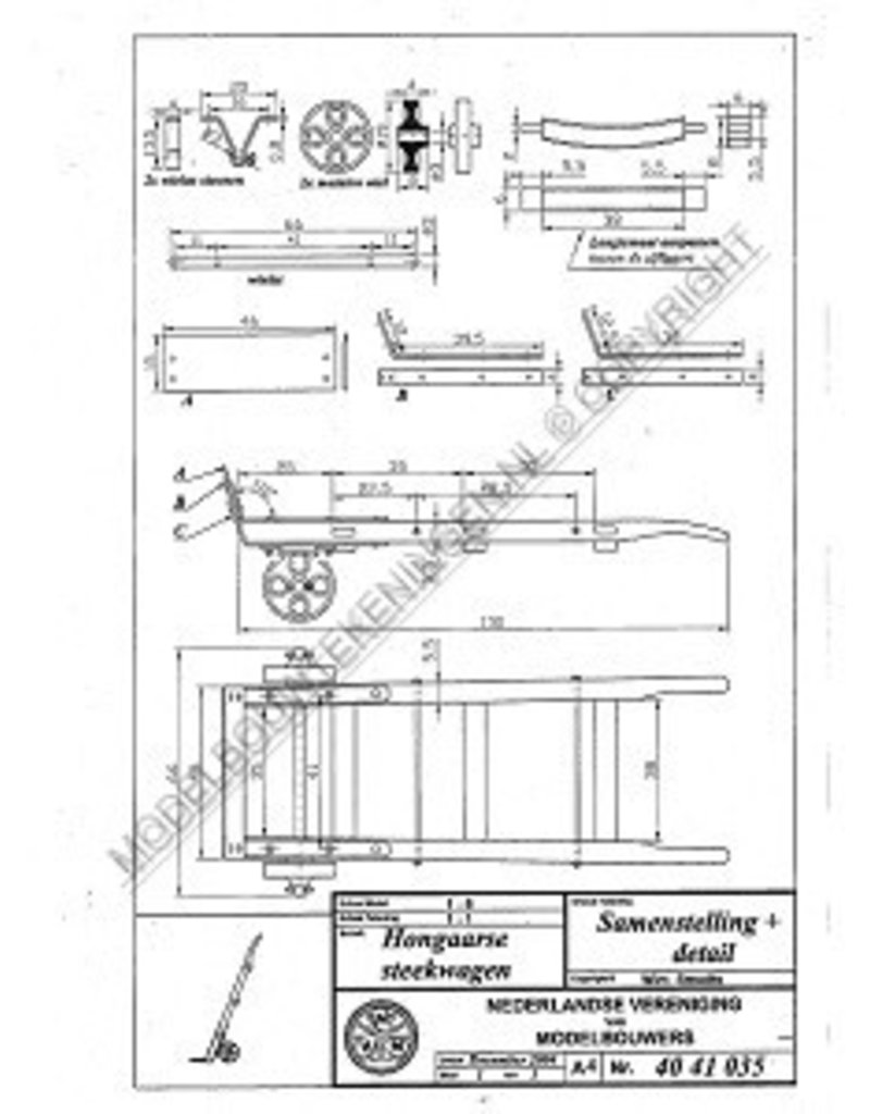 MBT Hongaarse steekwagen - Bouwtekening Schaal 1 : 8 (40.41.035)