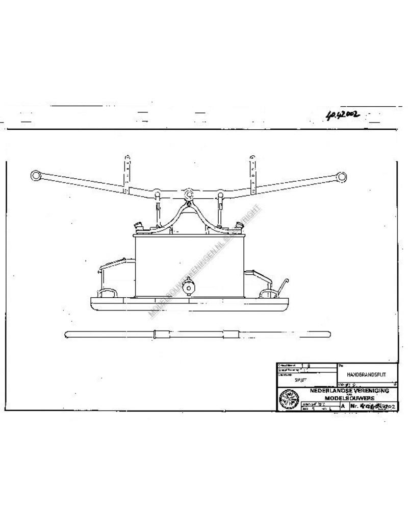 MBT Handfeuerspritze 1881 - Bauzeichnung Maßstab 1 : 8 (40.42.002)