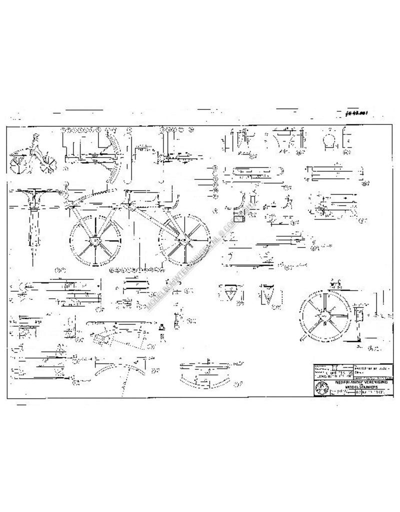 MBT Loopfiets ?817 "draisine" uit Duitsland - Bouwtekening Schaal 1 : 8 (40.43.001)