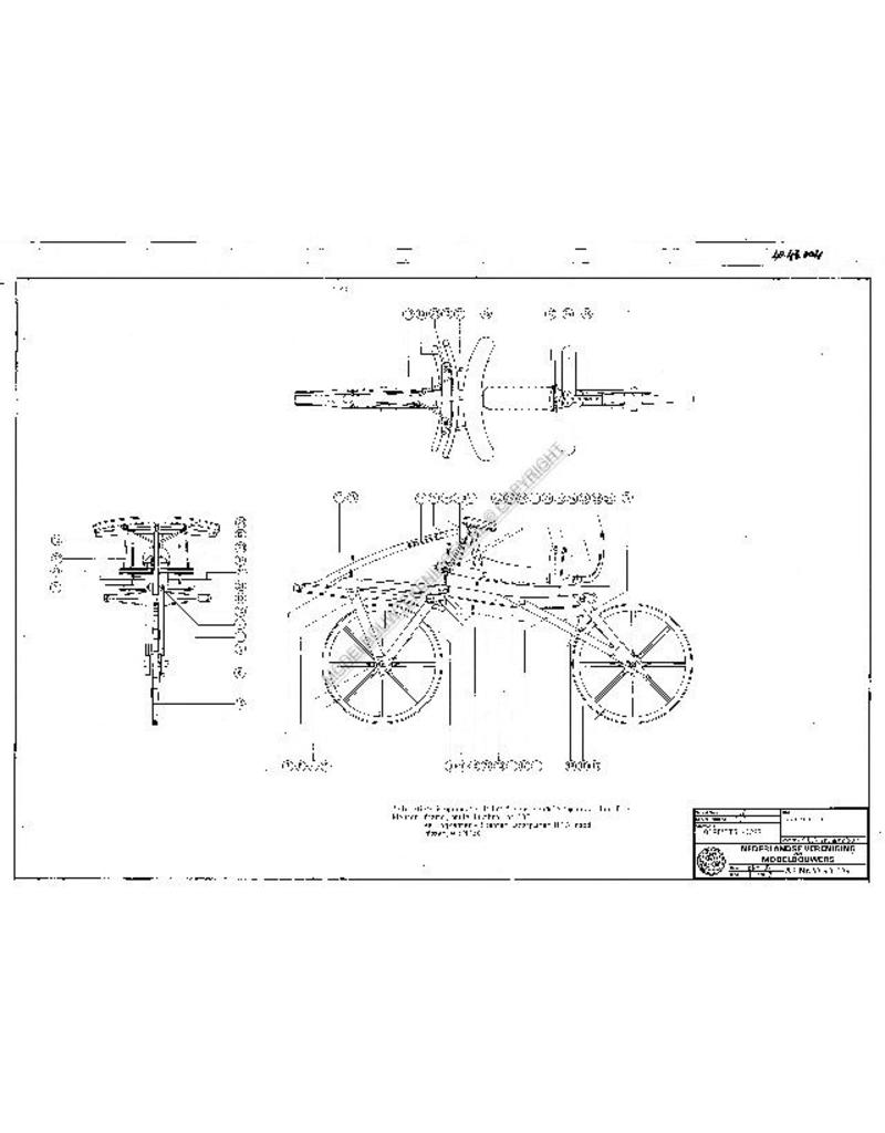 MBT Loopfiets, "draisine", ?825 - Bouwtekening Schaal 1 : 8 (40.43.004)