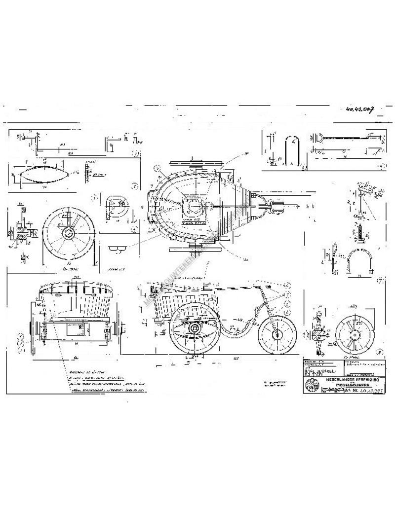 MBT Invalidenwagen/rolstoel - Bouwtekening Schaal 1 : 8 (40.43.007)