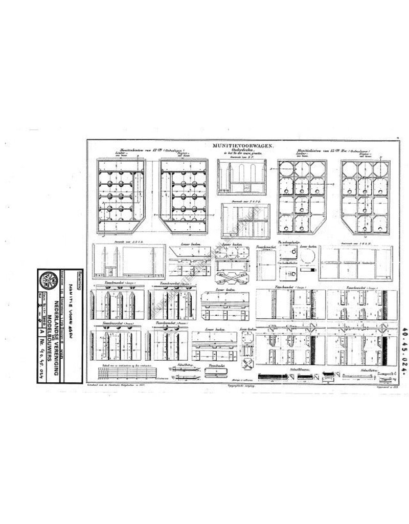 MBT Voorraad munitiewagen - Bouwtekening Schaal 1 : N/A (40.45.024)