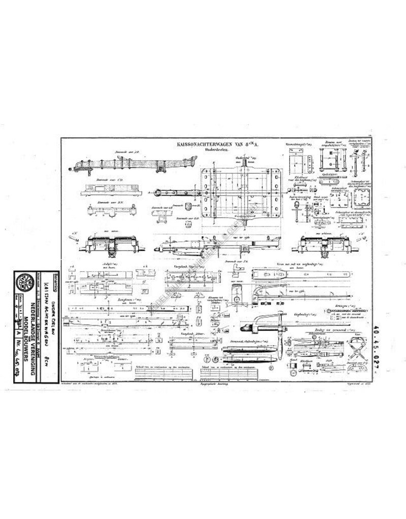 MBT Kaisson achterwagen van 8cm - Bouwtekening Schaal 1 : N/A (40.45.027)