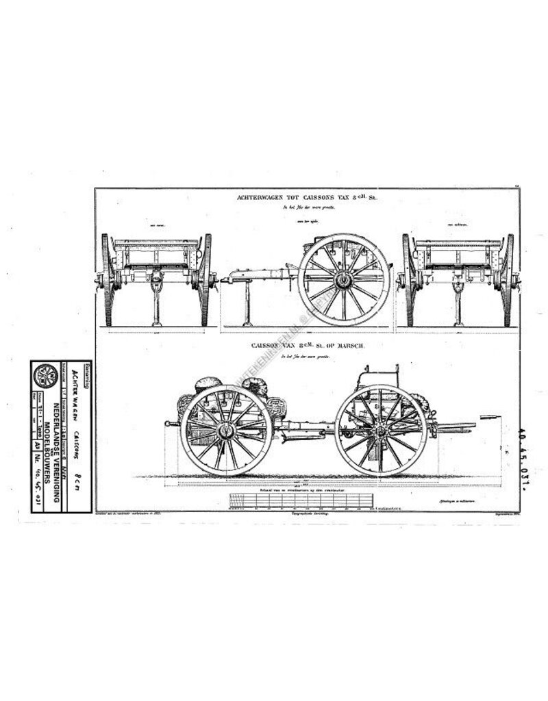MBT Achterwagen caisson van 8cm - Bouwtekening Schaal 1 : N/A (40.45.031)