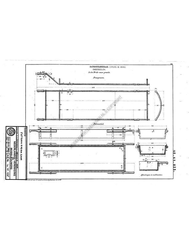MBT Patroonbaan met onderstel - Bouwtekening Schaal 1 : N/A (40.45.035)
