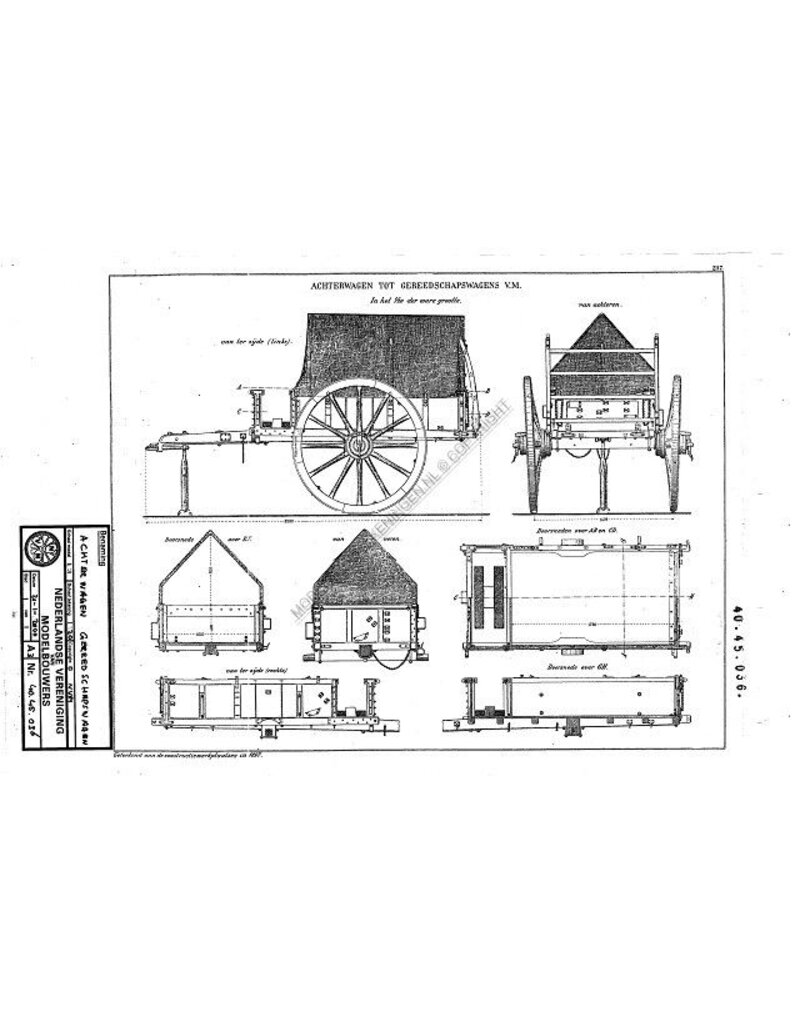 MBT Gereedschaps achterwagen - Bouwtekening Schaal 1 : N/A (40.45.036)