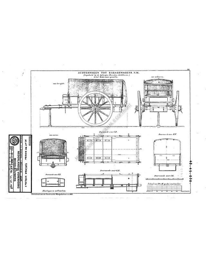 MBT Bagage achterwagen - Bouwtekening Schaal 1 : N/A (40.45.038)
