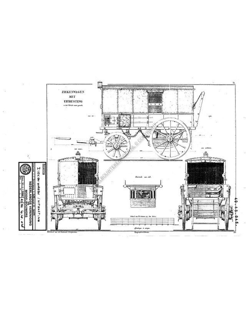 MBT Ziekenwagen met uitrusting - Bouwtekening Schaal 1 : N/A (40.45.046)