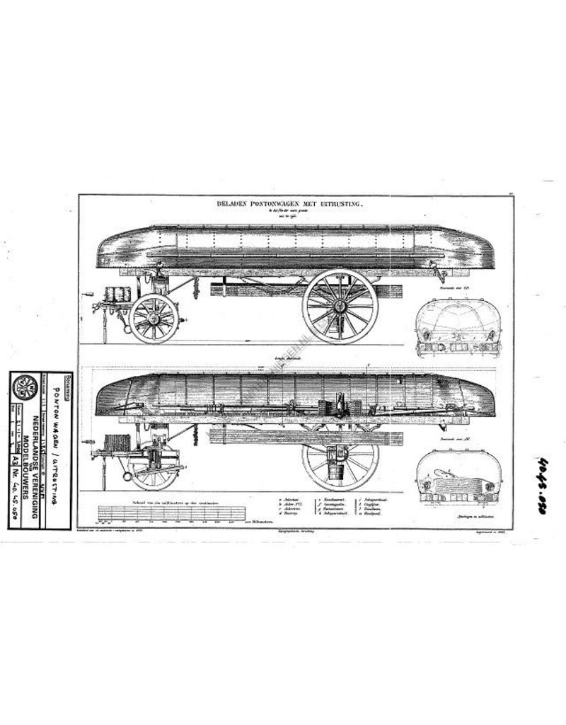 MBT Pontonwagen met uitrusting (nr.1) - Bouwtekening Schaal 1 : N/A (40.45.050)