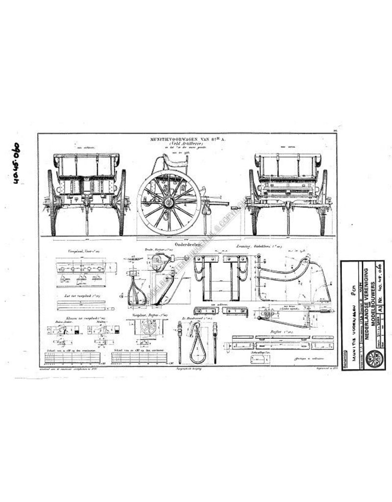 MBT Munitie voorwagen van 8cm - Bouwtekening Schaal 1 : N/A (40.45.060)