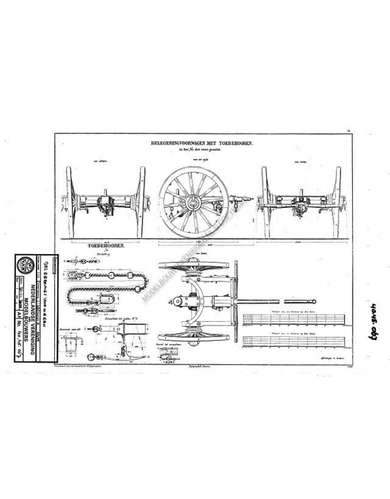 MBT Belegeringsvoorwagen - Bouwtekening Schaal 1 : N/A (40.45.067)