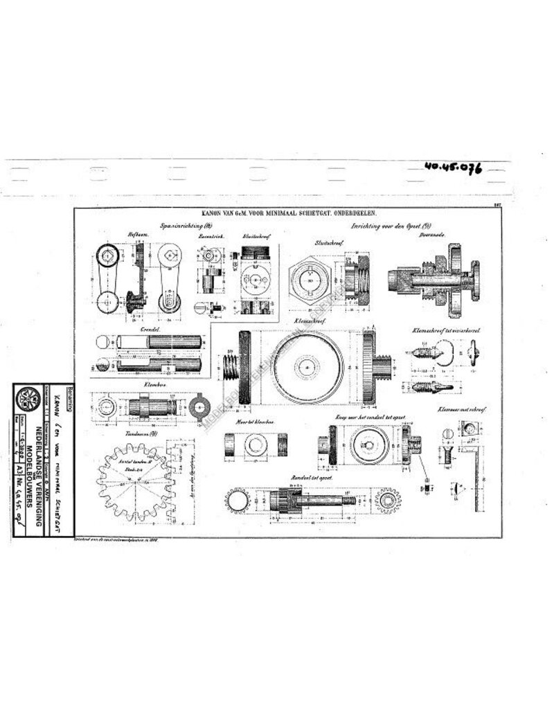 MBT Kanon 6cm - Bouwtekening Schaal 1 : N/A (40.45.076)