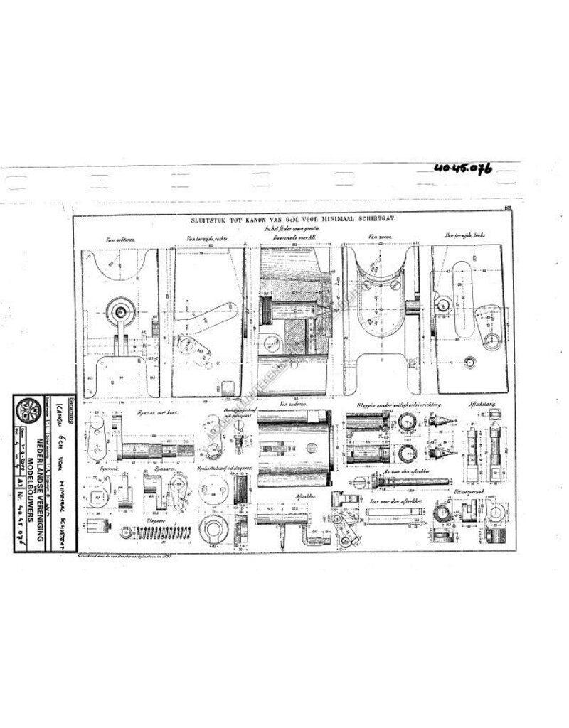 MBT Kanone 6cm - Bauzeichnung Maßstab 1 : N/A (40.45.076)