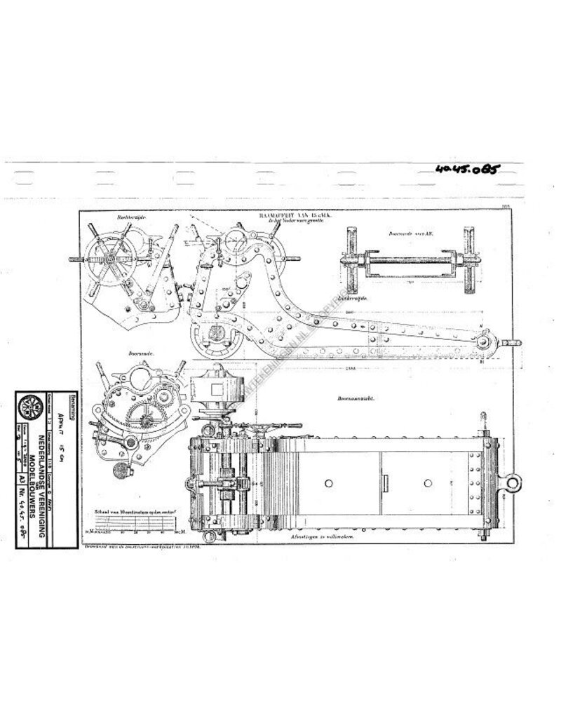 MBT Lafette 15cm - Bauzeichnung Maßstab 1 : N/A (40.45.085)
