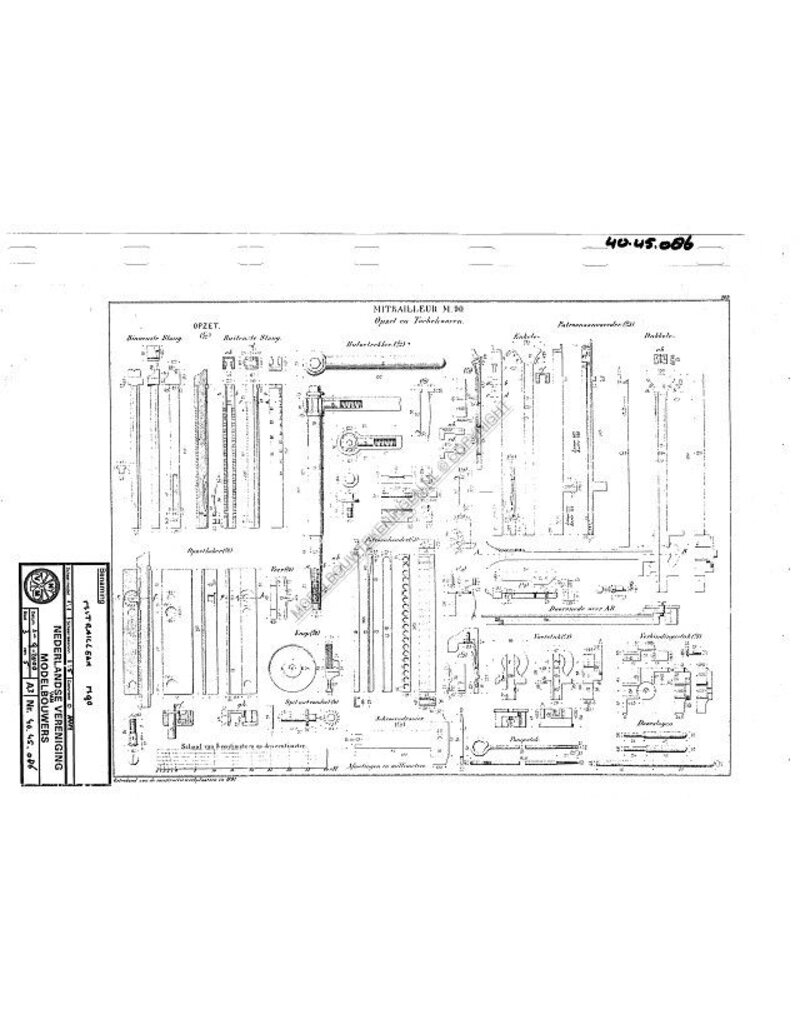 MBT Mitrailleur m90 - Bouwtekening Schaal 1 : N/A (40.45.086)