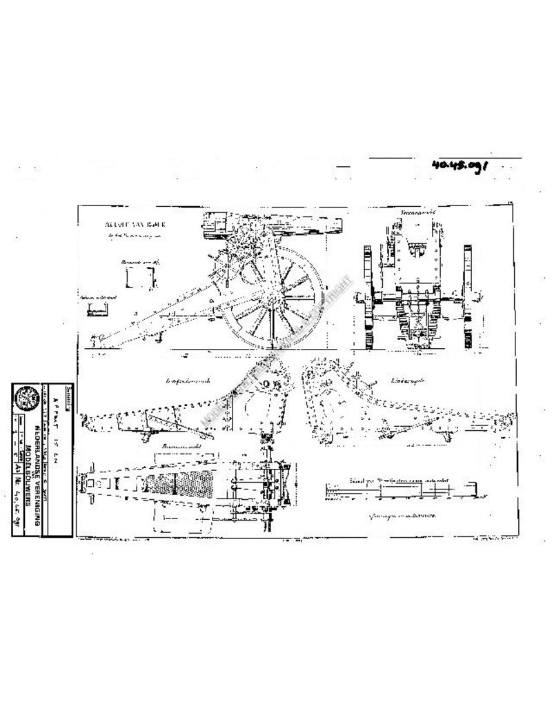 MBT 15-cm-Lafette - Bauzeichnung Maßstab 1 : N/A (40.45.091)