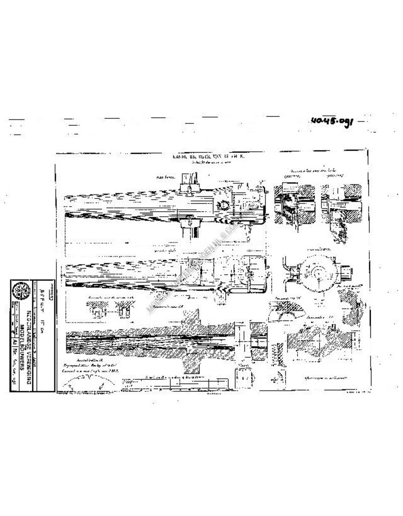 MBT 15-cm-Lafette - Bauzeichnung Maßstab 1 : N/A (40.45.091)