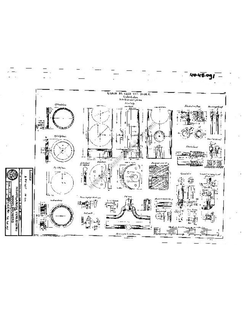 MBT 15-cm-Lafette - Bauzeichnung Maßstab 1 : N/A (40.45.091)