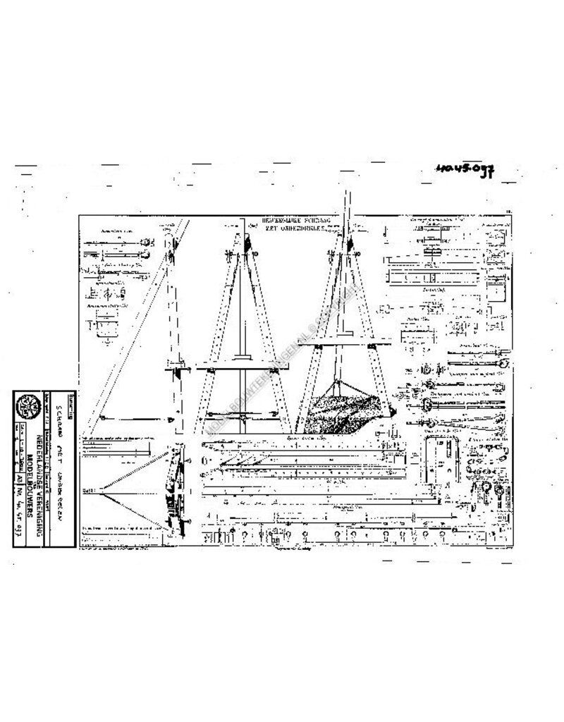 MBT Beweeglijke schraag met onderdelen - Bouwtekening Schaal 1 : N/A (40.45.097)