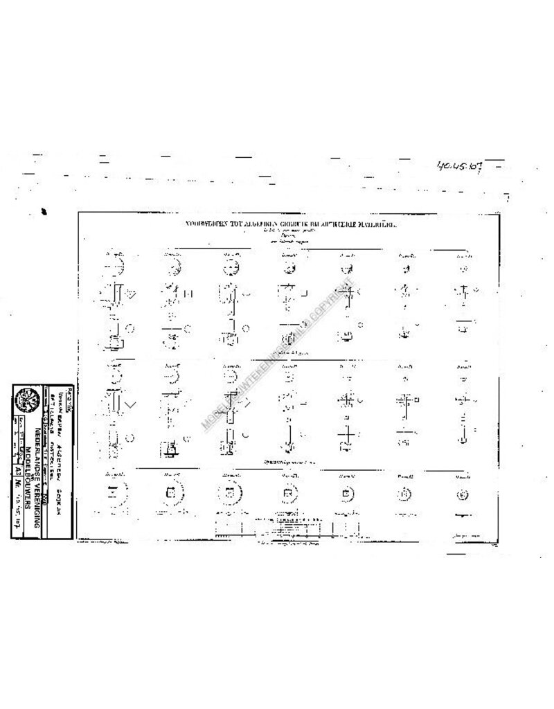 MBT Voorwerpen artilleriegebruik - Bouwtekening Schaal 1 : N/A (40.45.107)