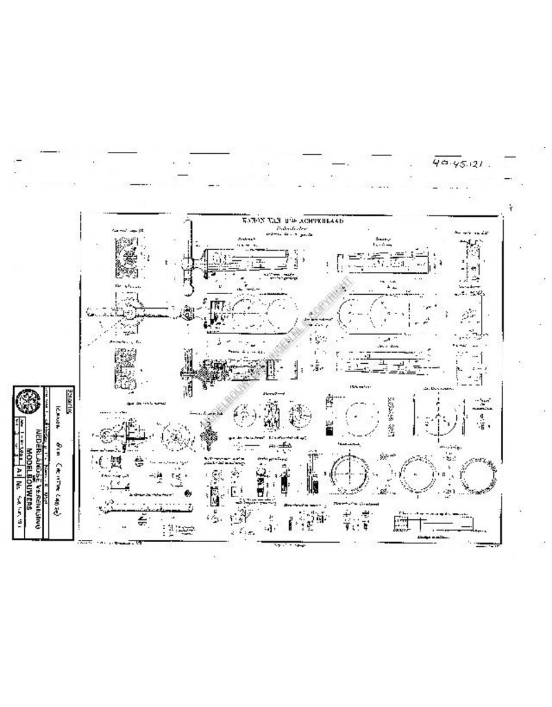 MBT Hinterlader eines Kanons 8cm - Bauzeichnung Maßstab 1 : N/A (40.45.121)