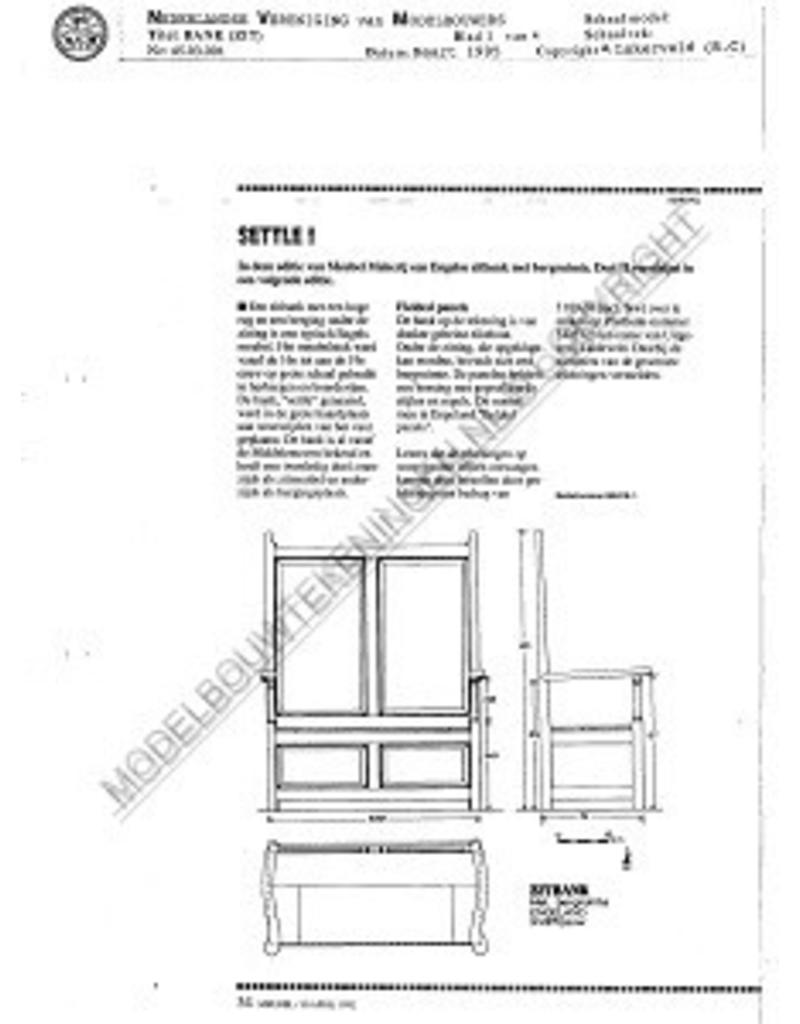 MBT Zitbank, "Ingle-nook" - Bouwtekening Schaal 1 : N/A (45.03.001)