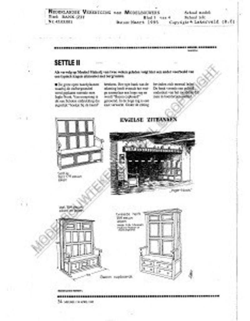 MBT Zitbank, "Ingle-nook" - Bouwtekening Schaal 1 : N/A (45.03.001)